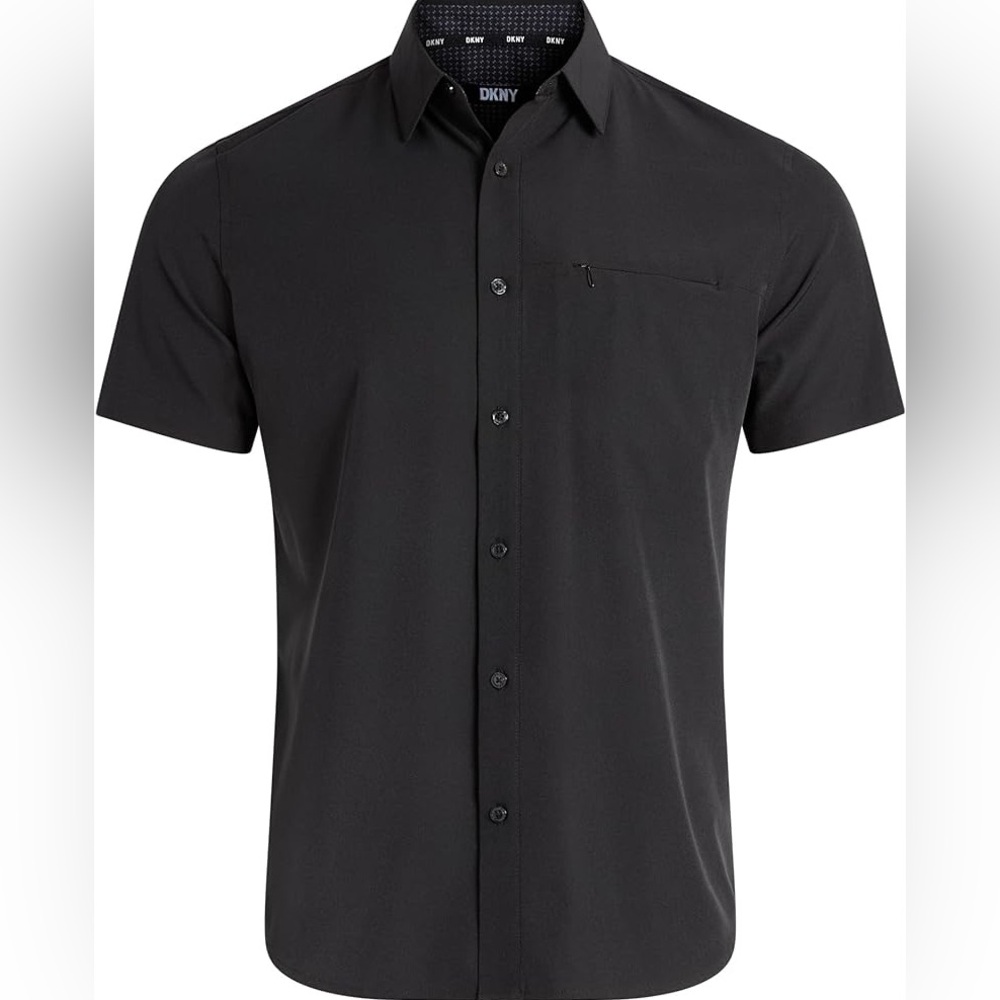 DKNY Summer Shirt for Men’s with Small Zip, Size XL
92% Polyester 8%Spandex